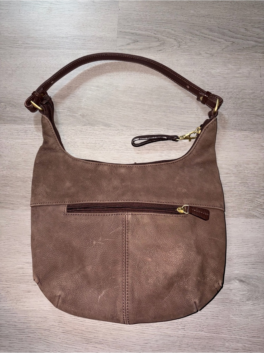 Stone Mountain Accessories Brown Suede Leather Shoulder Hobo Bag